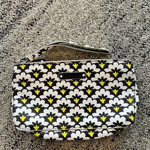Vera Bradley Black and Yellow Floral Wristlet